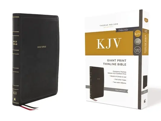 Bible Kjv, tenká linka, obří tisk, Leathersoft, černá, vydání s červenými písmeny, pohodlný tisk: Bible svatá, verze krále Jakuba - Kjv, Thinline Bible, Giant Print, Leathersoft, Black, Red Letter Edition, Comfort Print: Holy Bible, King James Version