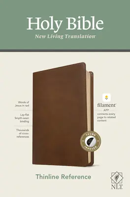 NLT Thinline Reference Bible, Filament Enabled Edition (Red Letter, Leatherlike, Rustic Brown, Indexed)