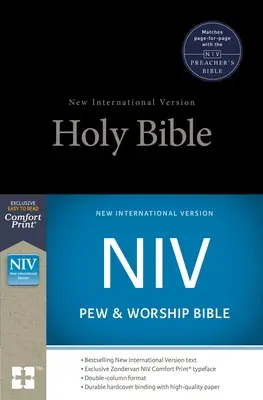 NIV, Pew and Worship Bible, tvrdá vazba, černá barva - NIV, Pew and Worship Bible, Hardcover, Black