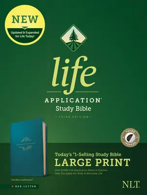 NLT Life Application Study Bible, třetí vydání, velký tisk (kožená vazba, modrá barva, indexováno) - NLT Life Application Study Bible, Third Edition, Large Print (Leatherlike, Teal Blue, Indexed)