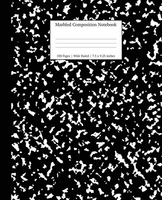 Mramorovaný kompoziční sešit: Černý mramorový sešit s širokými linkovanými listy - Marbled Composition Notebook: Black Marble Wide Ruled Paper Subject Book