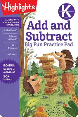 Mateřská škola Sčítání a odčítání Velká zábavná cvičební podložka - Kindergarten Add and Subtract Big Fun Practice Pad