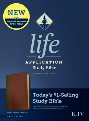 KJV Life Application Study Bible, třetí vydání (červené písmo, kožená vazba, hnědá/mahagon) - KJV Life Application Study Bible, Third Edition (Red Letter, Leatherlike, Brown/Mahogany)