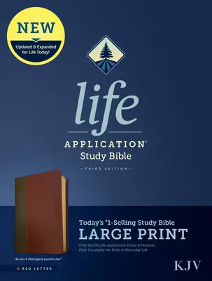 KJV Life Application Study Bible, třetí vydání, velký tisk (červené písmo, kožená vazba, hnědá/mahagon) - KJV Life Application Study Bible, Third Edition, Large Print (Red Letter, Leatherlike, Brown/Mahogany)