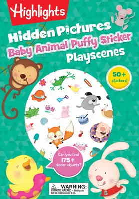 Dětské zvířecí skryté obrázky Samolepkové hříčky - Baby Animal Hidden Pictures Puffy Sticker Playscenes