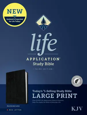 KJV Life Application Study Bible, třetí vydání, velký tisk (červené písmo, lepená kůže, černá, indexovaná) - KJV Life Application Study Bible, Third Edition, Large Print (Red Letter, Bonded Leather, Black, Indexed)
