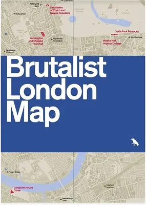 Brutalistická mapa Londýna - Průvodce brutalistickou architekturou v Londýně - 2. vydání - Brutalist London Map - Guide to Brutalist architecture in London - 2nd edition