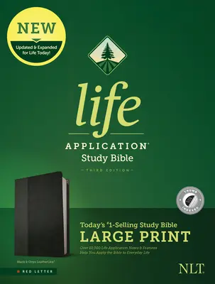 NLT Life Application Study Bible, třetí vydání, velký tisk (kožená vazba, černá/nyxová, indexovaná) - NLT Life Application Study Bible, Third Edition, Large Print (Leatherlike, Black/Onyx, Indexed)