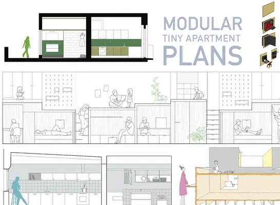 Modulární plány malých bytů - Modular Tiny Apartment Plans