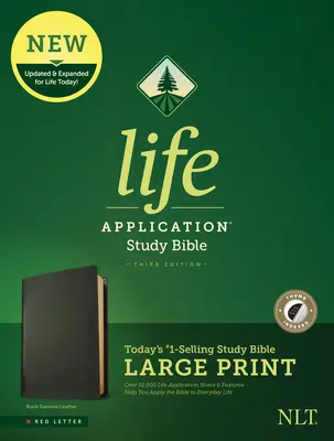 NLT Life Application Study Bible, třetí vydání, velký tisk (červené písmo, pravá kůže, černá, indexovaná) - NLT Life Application Study Bible, Third Edition, Large Print (Red Letter, Genuine Leather, Black, Indexed)