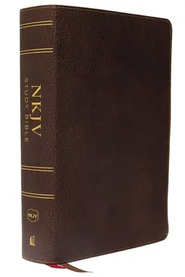 NKJV Study Bible, Premium Calfskin Leather, Brown, Full-Color, Red Letter Edition, Indexed, Comfort Print: Studijní bible NKJV, prémiová telecí kůže, hnědá, plnobarevná, indexovaná, Comfort Print: Kompletní zdroj pro studium Božího slova. - NKJV Study Bible, Premium Calfskin Leather, Brown, Full-Color, Red Letter Edition, Indexed, Comfort Print: The Complete Resource for Studying God's Wo