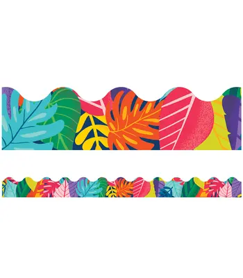 Jeden svět Barevné listy Vroubkované okraje - One World Colorful Leaves Scalloped Borders