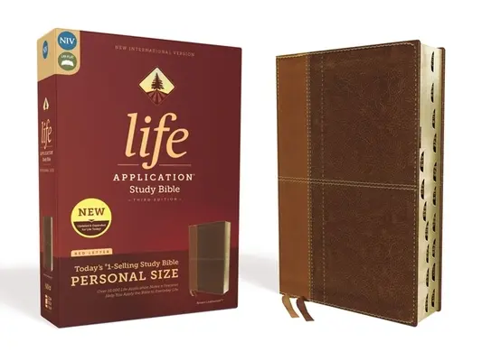 Niv, Studijní bible Life Application, třetí vydání, osobní velikost, kožená měkká, hnědá, indexovaná, vydání s červeným písmem - Niv, Life Application Study Bible, Third Edition, Personal Size, Leathersoft, Brown, Indexed, Red Letter Edition