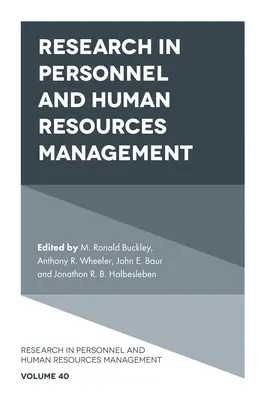 Výzkum v oblasti personálního řízení a řízení lidských zdrojů - Research in Personnel and Human Resources Management