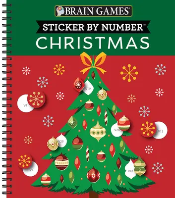 Hry na mozek - Samolepky podle čísel: Vánoce (28 obrázků k nalepení - obálka s vánočním stromkem) - Brain Games - Sticker by Number: Christmas (28 Images to Sticker - Christmas Tree Cover)