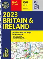 2023 Philipův silniční atlas Británie a Irska - (A4, spirála) - 2023 Philip's Road Atlas Britain and Ireland - (A4 Spiral)