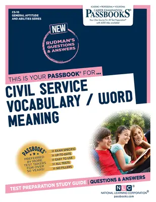 Slovní zásoba státní správy / význam slov (CS-10): Průvodce studijními sešity - Civil Service Vocabulary / Word Meaning (CS-10): Passbooks Study Guide