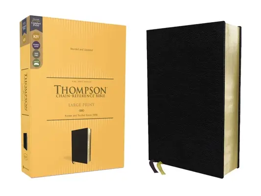 Kjv, Thompson Chain-Reference Bible, velký tisk, evropská lepená kůže, černá, červené písmeno, pohodlný tisk - Kjv, Thompson Chain-Reference Bible, Large Print, European Bonded Leather, Black, Red Letter, Comfort Print