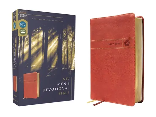 Niv, Pánská devocionální bible, Leathersoft, hnědá, Comfort Print - Niv, Men's Devotional Bible, Leathersoft, Brown, Comfort Print