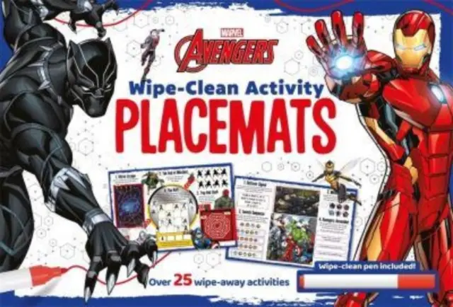 Marvel Avengers: Stírací podložky s aktivitami - Marvel Avengers: Wipe-clean Activity Placemats