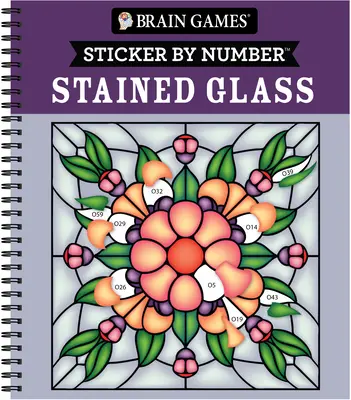Hry na mozek - Samolepka podle čísla: (28 obrázků k nalepení) - Brain Games - Sticker by Number: Stained Glass (28 Images to Sticker)