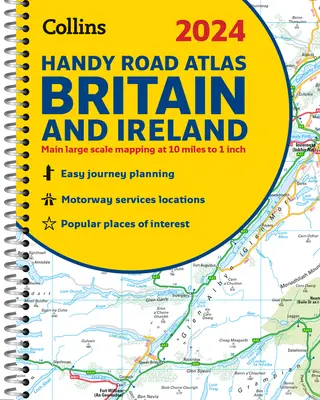 2024 Collins Příruční silniční atlas Británie a Irska: A5 Spirála - 2024 Collins Handy Road Atlas Britain and Ireland: A5 Spiral