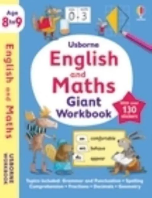 Usborne Obří pracovní sešit angličtiny a matematiky 8-9 let - Usborne English and Maths Giant Workbook 8-9