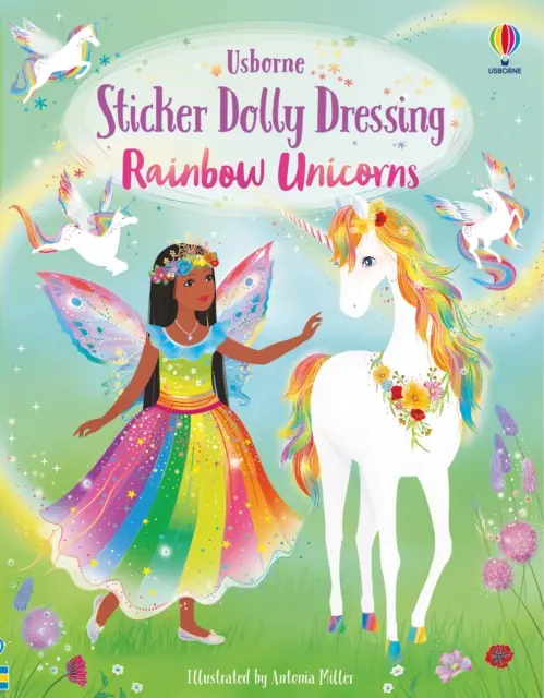 Samolepka Dolly Oblékání Duhový jednorožec - Sticker Dolly Dressing Rainbow Unicorns
