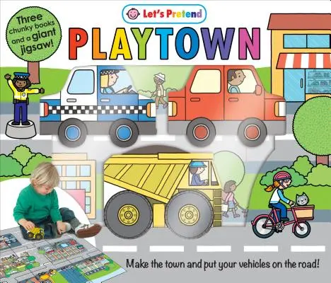 Sada na hraní s puzzle: PLAYTOWN - tři tlusté knihy a obří puzzle! - Puzzle Play Set: PLAYTOWN - Three Chunky Books and a Giant Jigsaw Puzzle!