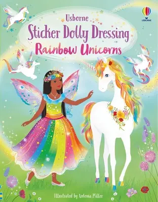 Samolepka Dolly oblékání duhové jednorožci - Sticker Dolly Dressing Rainbow Unicorns