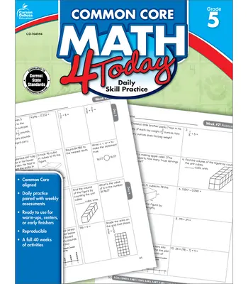 Common Core Math 4 Today, Grade 5: Daily Skill Practice Volume 8