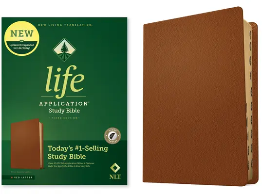 NLT Life Application Study Bible, třetí vydání (pravá kůže, hnědá, indexovaná, červené písmo) - NLT Life Application Study Bible, Third Edition (Genuine Leather, Brown, Indexed, Red Letter)