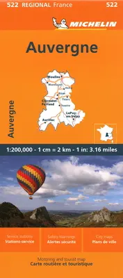 Francie: Auvergne, Limousin Mapa 522 - France: Auvergne, Limousin Map 522
