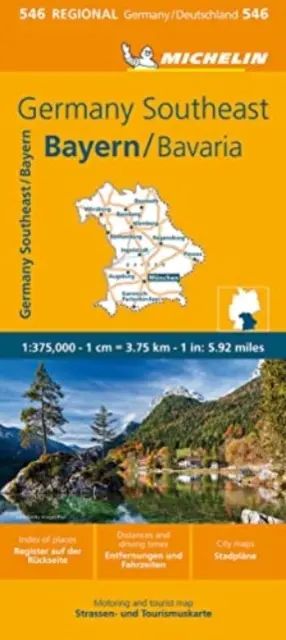 Německo jihovýchod Mapa 546 Bayern - Germany Southeast Map 546 Bayern