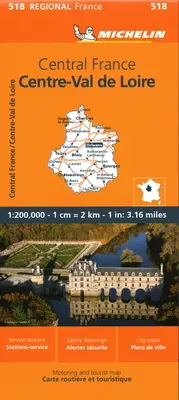 Francie: Mapa Michelin: střední Francie 518 - France: Central France Map 518