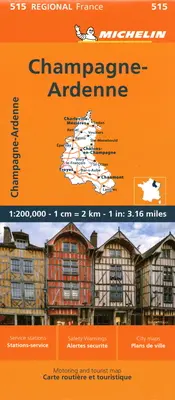 Francie: Mapa 515 - France: Champagne-Ardenne Map 515