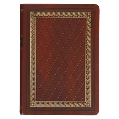 Studijní bible KJV, Standard King James Version Holy Bible, záložky na palci, stužky, umělá kůže, sedlově hnědá/výlisek s diamanty - KJV Study Bible, Standard King James Version Holy Bible, Thumb Tabs, Ribbons, Faux Leather, Saddle Tan/Diamond Debossed