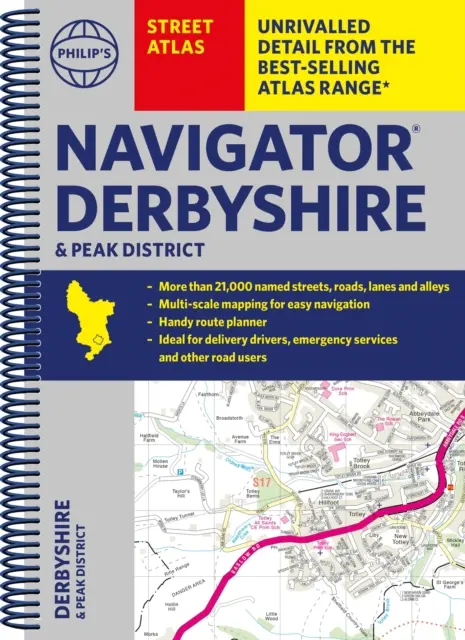 Philip's Navigator Street Atlas Derbyshire and the Peak District (Atlas ulic v hrabství Derbyshire a Peak District) - Philip's Navigator Street Atlas Derbyshire and the Peak District