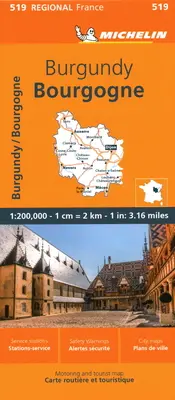 Francie: Mapa 519 - France: Burgundy Map 519