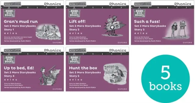 Číst psát Inc. Phonics: Fialová sada 2 další černobílé knihy s příběhy (balení 5 ks) - Read Write Inc. Phonics: Purple Set 2 More Black & White Storybooks (Pack of 5)