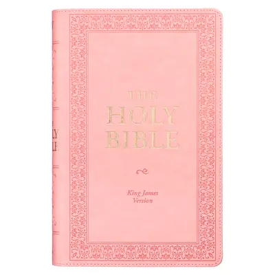 Bible svatá KJV, vydání s obřím tiskem ve standardní velikosti z umělé kůže s červeným písmem - značka na stuze, verze King James, růžová barva - KJV Holy Bible, Giant Print Standard Size Faux Leather Red Letter Edition - Ribbon Marker, King James Version, Pink