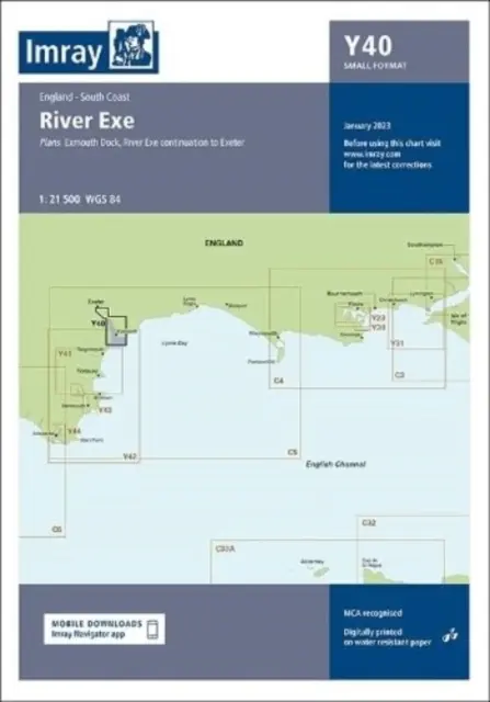 Imray Chart Y40 - Řeka Exe - malý formát - Imray Chart Y40 - River Exe Small Format