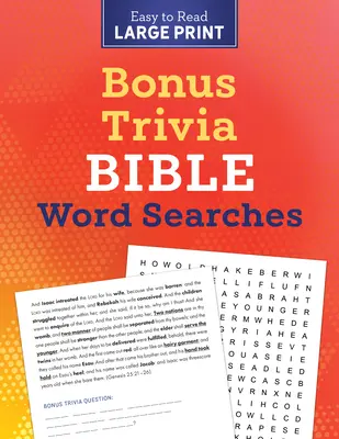 Bonus Trivia Biblické vyhledávání slov ve velkém tisku - Bonus Trivia Bible Word Searches Large Print