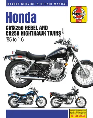 Honda Cmx250 Rebel a Cb250 Nighthawk, 1985-2016 Haynes Příručka pro opravy - Honda Cmx250 Rebel and Cb250 Nighthawk, 1985-2016 Haynes Repair Manual