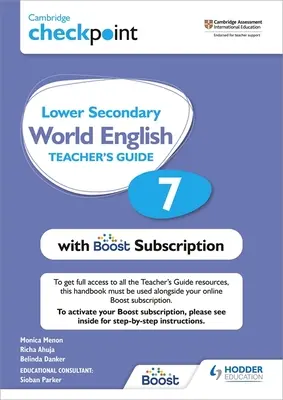 Cambridge Checkpoint Lower Secondary World English Teacher's Guide 7 with Boost Subscription Booklet: Hodder Education Group