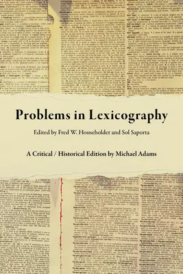 Problémy v lexikografii: Kritické / historické vydání - Problems in Lexicography: A Critical / Historical Edition