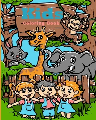 Omalovánky pro děti s velkým výtiskem: Zvířata z džungle a skvělý dárek pro kluky a holky, věk 4-8 let. - Large Print Color Kids Coloring Book: Jungle Animals and Great Gift for Boys & Girls, Ages 4-8