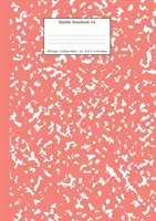 Mramorový zápisník A4: Coral Pink Marble College Ruled Journal - Marble Notebook A4: Coral Pink Marble College Ruled Journal