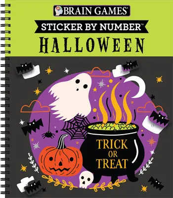Hry na mozek - Samolepky podle čísel: Halloween (obálka Trick or Treat) - Brain Games - Sticker by Number: Halloween (Trick or Treat Cover)