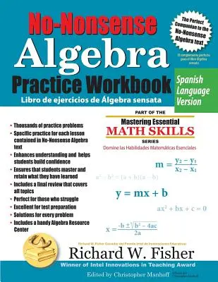 No-Nonsense Algebra Practice Workbook, španělská jazyková verze - No-Nonsense Algebra Practice Workbook, Spanish Language Version
